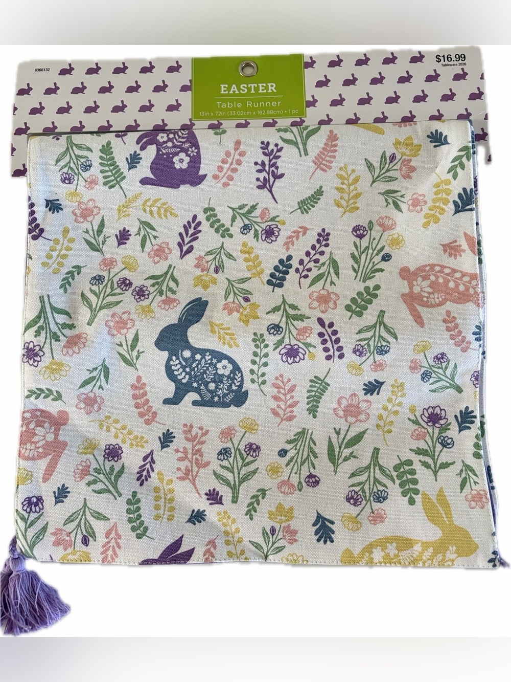 🆕 Hobby lobby Easter Floral Bunny Table Runner